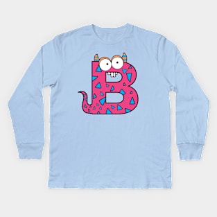 Initial B - Monster Letters Kids Long Sleeve T-Shirt